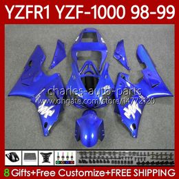 Motorcycle Body For YAMAHA YZF R 1 1000 CC YZF-R1 YZF-1000 98-01 Bodywork 82No.111 YZF R1 YZFR1 98 99 00 01 1000CC YZF1000 1998 1999 2000 2001 OEM Fairings blue glossy blk