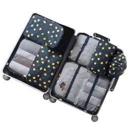 Duffel Bags 7pcs Men Women Travel Set Portable Packing Cube Clothing Shoes Cosmetic Sorting Organiser Pouch Luggage Storage Accessories