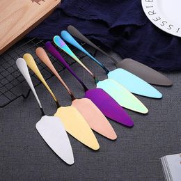 Cake Tools Colourful Stainless Steel Cake Shovel With Serrated Edge Server Blade Cutter Pie Pizza Shovels Spatula Baking Tool LLB8699