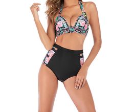 Woman Two Piece Swimsuit Bikini Paisley Print Separates High Waisted Ladies Beachwear Swimwear S -XXXL