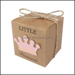 -Fournitures de fête d'événement de cadeaux Festive Home Jardin 50pcs Bébé Baby Baby Box Box Baptême Baptisser Décor 5.3cm * 5.3cm * 5.3cm / 2in * 2in