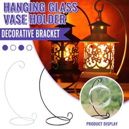 Candle Holders 1pc Candlestick Stand Iron Metal Lantern Hanging Glass Ornament Holder #glass Ball Is Not Included