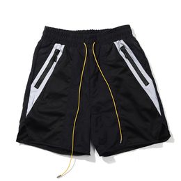 Casual Letter Shorts Men Women Big Logo Summer Oversize Breechcloth Yellow drawstring Zipper Head