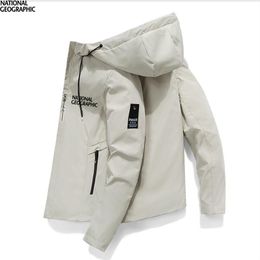 Spring Autumn MenS National Geographic Fishing Jacket Windbreaker Hoodie Zipper Waterproof Clothes 211008