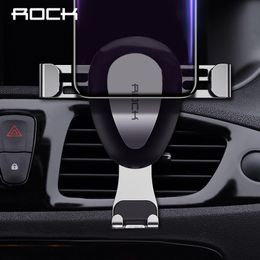 ROCK Updated Car 8 X 6 Gravity Reaction Metal Air Vent Mount Cell Phone Holder 4-6 Inch Smartphone