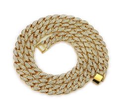 14K Gold Plated Men's hip-hop rap accessories HIPHOP full Lad diamonds Cuban Necklace 30inch