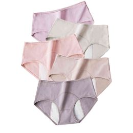 ZJX 5Pcs/Set Leak Proof Menstrual Panties Women Widen Physiological Period Pants Female Underwear Girls Cotton Waterproof Briefs