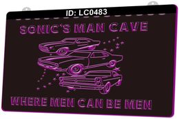 LC0483 Classic Car Man Cave Light Sign 3D Engraving