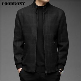 COODRONY Brand Autumn Winter Arrival Jacket Men Clothing Business Casual Stand Collar Zipper Coat Thick Warm Overcoat C8133 211214