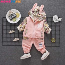 Korean Edition Autumn Children's Set Baby Two sets of leisure children's wear girls clothes boys clothes Rabbit print 210713