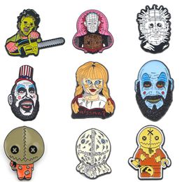 Pins, Brooches K2513 Halloween Horror Killer Cartoon Enamel Pins And Lapel Pin Backpack Bags Badge Clothes Decoration Gifts