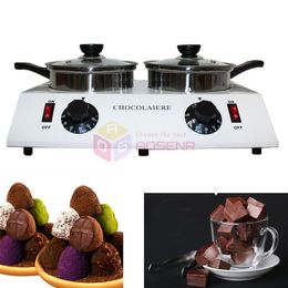 Double Chocolate Melting Pots Electric Fondue Candy Melter Heating Machine Chocolate Melting Furnace