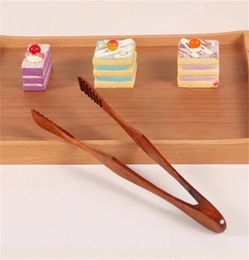 Wooden Tongs Bread Kitchen Buffet Barbecue Tongs Cooking Clip Clamp dessert Tools Wooden Clip Home Kitchen Utensil KKB7517