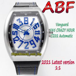 2021 ABF Crazy Hour Vanguard V 45 CH BR (BL) CZ02 Automatic Mechanical 3D Art Deco Arabic Dial Mens Watch 316L-Steel-Case eternity Watches