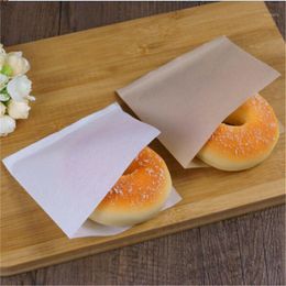 100pcs/pack 12x12cm Biscuits Doughnut Paper Bags Oilproof Bread Craft Bakery Packing Kraft Sandwich Donut Bag Gift Wrap