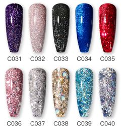 shinny diamond glitter seguins Colour 15ml soak off led uv gel polish lasting long Led UV Gel Polish plastic bottle 40 Colours
