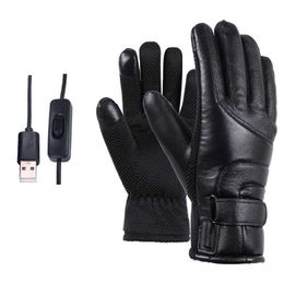 Waterproof Rechargeable Heating Thermal Gloves Winter Skiing Warm Gloves for Man Thicken Lining Warm Glove Motorcycle gloves H1022