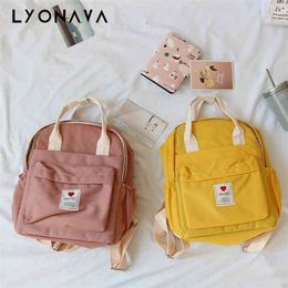 Women Backpacks Korean Style Cute Ins Soft Girls School Shoulder Bags Teenager Canvas Small Fresh Ulzzang Purple Backpacks 210922