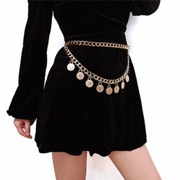 Belts 2021 Fashion Women Statement High Waist Gold Silver Thin Chain Belt Simple Yoga Aluminium Variety Of Styles For Daily