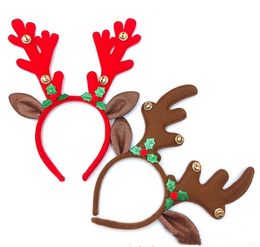 reindeer antlers costume UK - Girls christmas bell antlers hair sticks children cosplay party accessories xmas kids stereo reindeer ear hairbands kid gift Q2887