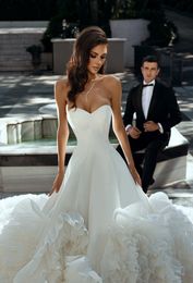 Elegant Tiered Ruffles 2022 Wedding Dresses A Line Bridal Gowns Backless Sweetheart vestidos de novia Custom Made