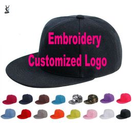 Custom Embroidered Hats Cap For Girls Boys Cuatomized Cartoon Name Children Cap Adult Hip-Hop Flat Baseball Cap For Summer YY141 Q0911