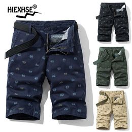 Men Solid Color Bicycles Printing Pattern Shorts Cargo Cotton Comfortable Casual Bermuda Overalls 210714