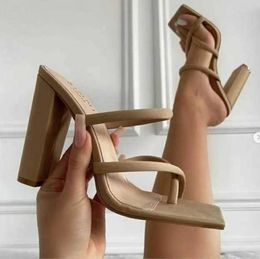 Women Sandals Heels Luxury Slippers Sexy High Heels Summer Sandal Weave Casual Slides Office Ladies Sandals Sandalias De Mujer X0526