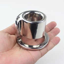 5 Sizes Scrotum Pendant Stretchers Balls Cock Ring Locking Ring Chastity Device Stainless Steel Scrotum Testicle Stretched Sex Toy BB2-143