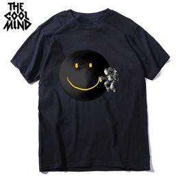 THE COOLMIND 100% cotton summer loose moon print men T shirt casual short sleever male tshirt mens tee shirts top t-shirt 210629