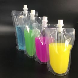 350ml 200ml 250ml 500ml Empty Stand up Plastic Drink Spout Bag transparent Juice water suction bags