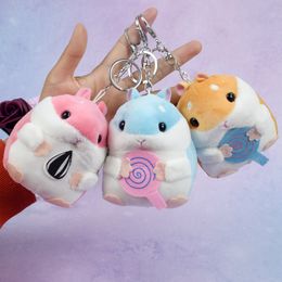 10Pieces/Lot Cartoon plush hamster keychain pendant cute mouse doll doll backpack pendant bag pendant gift female