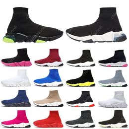 -sock shoes Boots sneakers for men women high triple Black Red White Beige Pink Cristal Clearsole mens fashion Outdoor sports tennis trainers EUR 36-45
