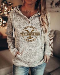 New Design Women Grey Printed Hoodies Letter Printing Pullover Plus Size Women's Clothing