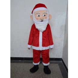 Halloween White beard Santa Claus Mascot Costume High quality Cartoon theme character Carnival Festival Fancy dress Xmas Adults Size Birthday Party Outdoor Outfit