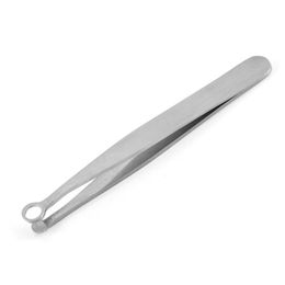 Storage Bottles & Jars Nose Hair Trimming Tweezers Anti-static Precision Stainless Steel Pincet Plier Repair Hand Tools Round Head Tweezer