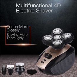 Ckeyin 5 In 1 Electric Shaver Multifunction USB Rechargeable 5 Blades Washable Electric Shaving Men Hair Clipper Trimmer Razors P0817