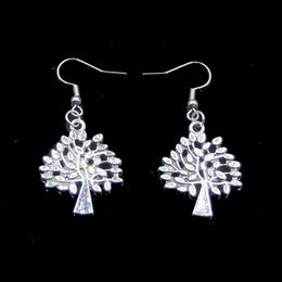 New Fashion Handmade 30*24mm World Tree Earrings Stainless Steel Ear Hook Retro Small Object Jewellery Simple Design For Women Girl Gifts