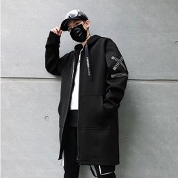 Men's Trench Coats Men&#39;s Casual Jackets Male Cargo Hooded Jacket Korean Streetwear Fashion Oversize Clothing Hip Hop Windbreaker
