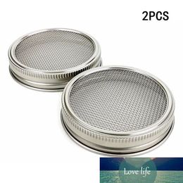 2Pcs/set Stainless Steel Strainer Silver Tea Strainer Net Cover Sprouting Lids For Wide Mouth Canning Jars Drink Gadget