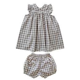 Korean Style Baby Girl Frocks Infant Plaid Dress Boutique Clothing Toddler Girls Cotton Christening Gown infantil 1-5Y 210615