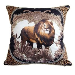 Luxury pillow case designer Signage classic pattern Double-sided printing Rope edge pillowcase cushion cover large size 60*60cm for home new Year decorative gift