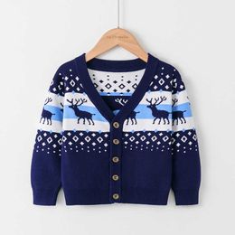 Baby Girls Boys Christmas Cardigan 2021 New Year Fashion Xmas Sweater Cartoon Print Clothes Toddler Children's Clothing Y1024