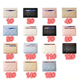 Top Luxurys Fashion Women Credit Card Package Wallet Purse Men Business Card Holder Leather Card Holders Coin Pouch Wallets ID Bags Metal Shield Name