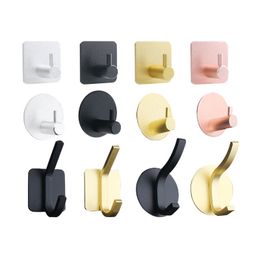 Aluminium Alloy Door Hook Self Adhesive Home Wall Door Multi-Purpose Hook Clothes Hange Bags Key Rack Kitchen Towel Hange LX4472