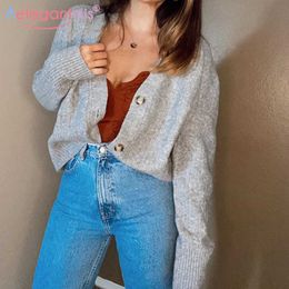 Aelegantmis Oversized Knitted Sweater Cardigan Women Single Breasted Loose Cozy Korean Coats Casual Warm Elegant Soft Jumpers 210607