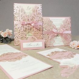 Wedding Invitations wedding invitations pearl Paper Inner Sheet Laser Cutting invitation cards