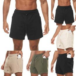 Short Pants Man Summer Bandage Men Multi Pocket Elastic Waist Pants Mens Clothing Male Solid Men's Shorts Running Shorts Men X0705