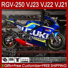 Body Kit For SUZUKI RGVT RGV 250 CC RGV250 SAPC VJ23 Cowling RGV-250CC factory blue RVG250 250CC 97 98 Bodywork 107HC.191 RGVT-250 VJ 23 RGV-250 Panel 1997 1998 Fairings