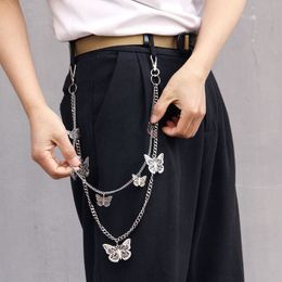 Butterfly Belt Waist Chain Male Women Jean Biker Wallet Pants Chain Multi Layer HipHop Hook Trousers Hipster Key Chain Jewellery